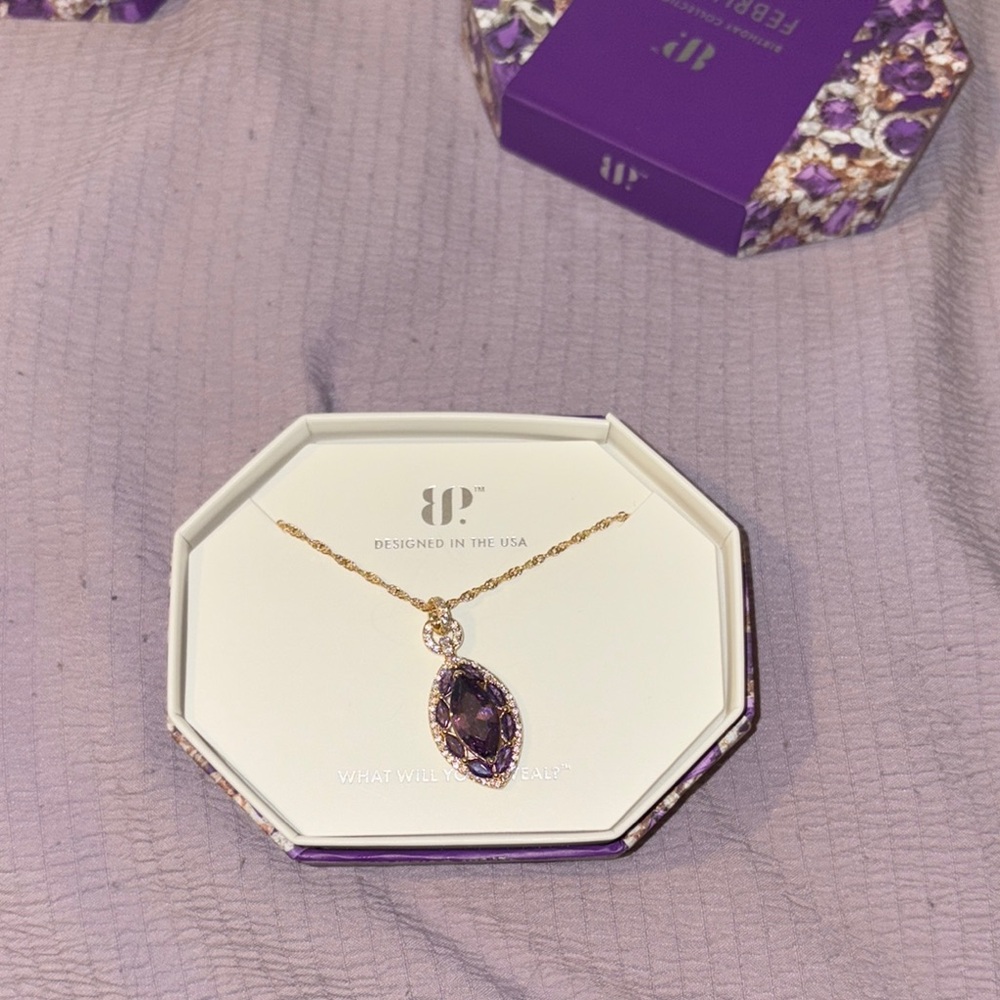 BP Purple and Gold Crystal Necklace